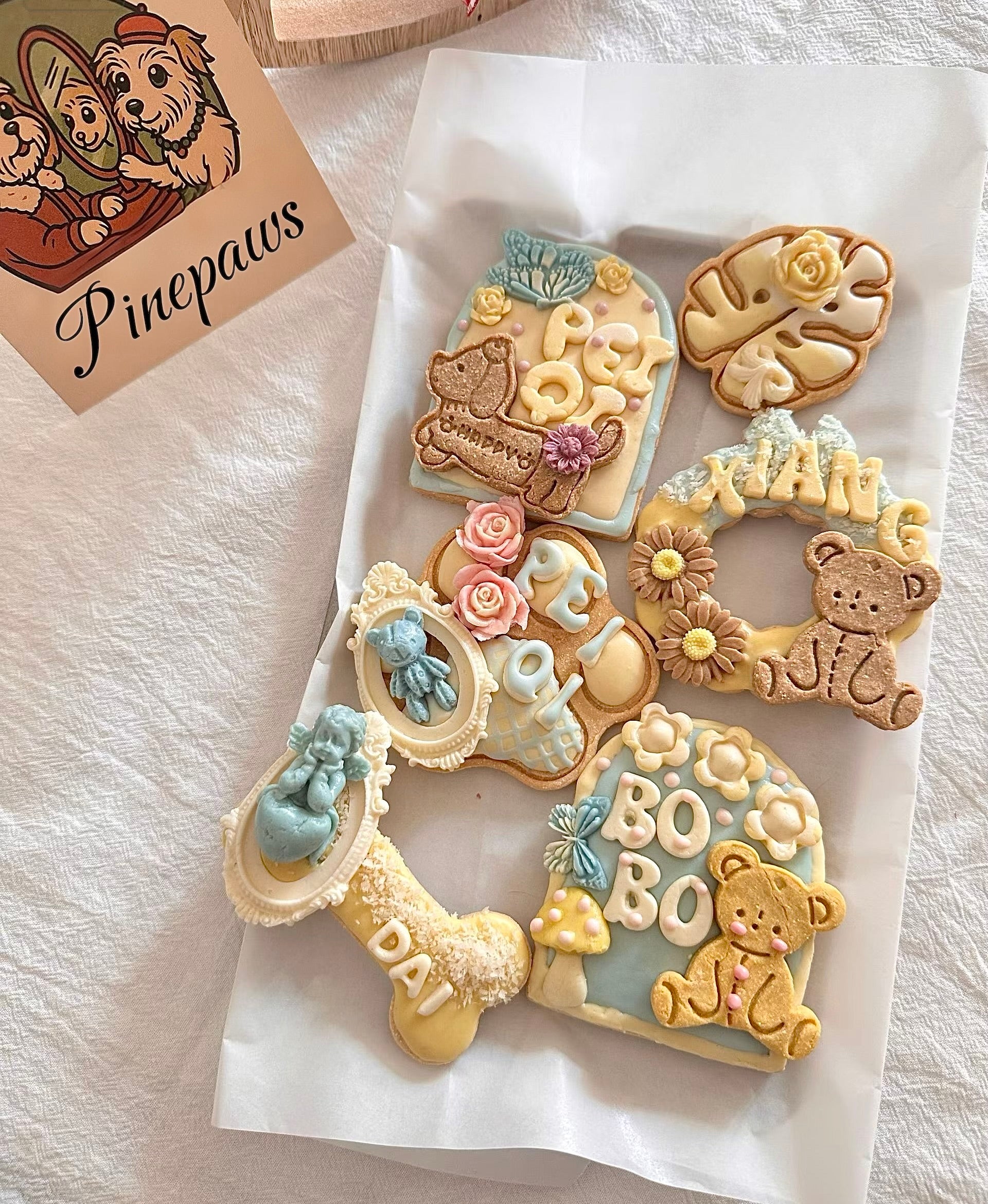 Handmade Pet Topping Biscuits - Yellow blue 🌼🐳