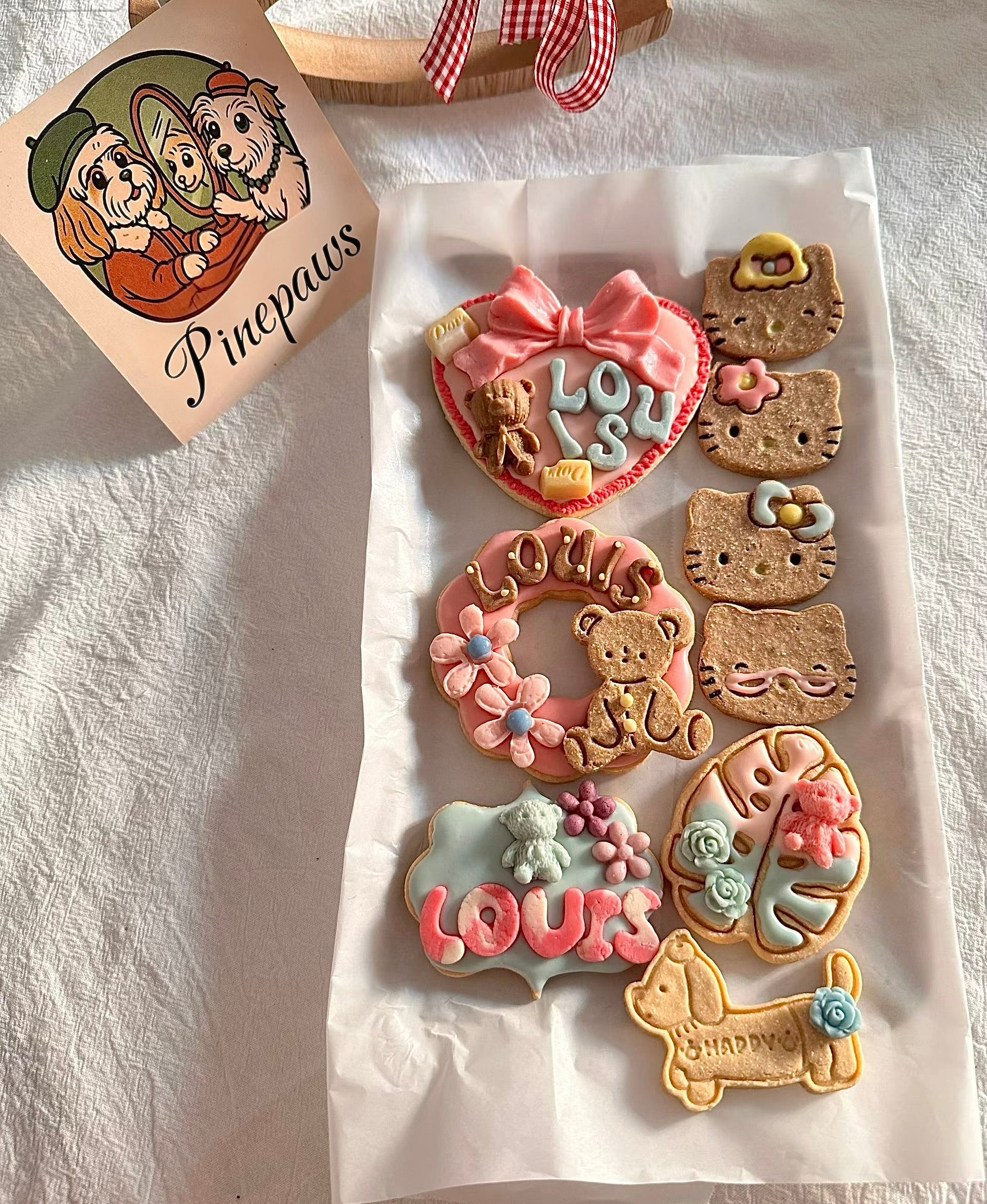 Handmade Pet Topping Biscuits - Pink Blue 🐳🎀