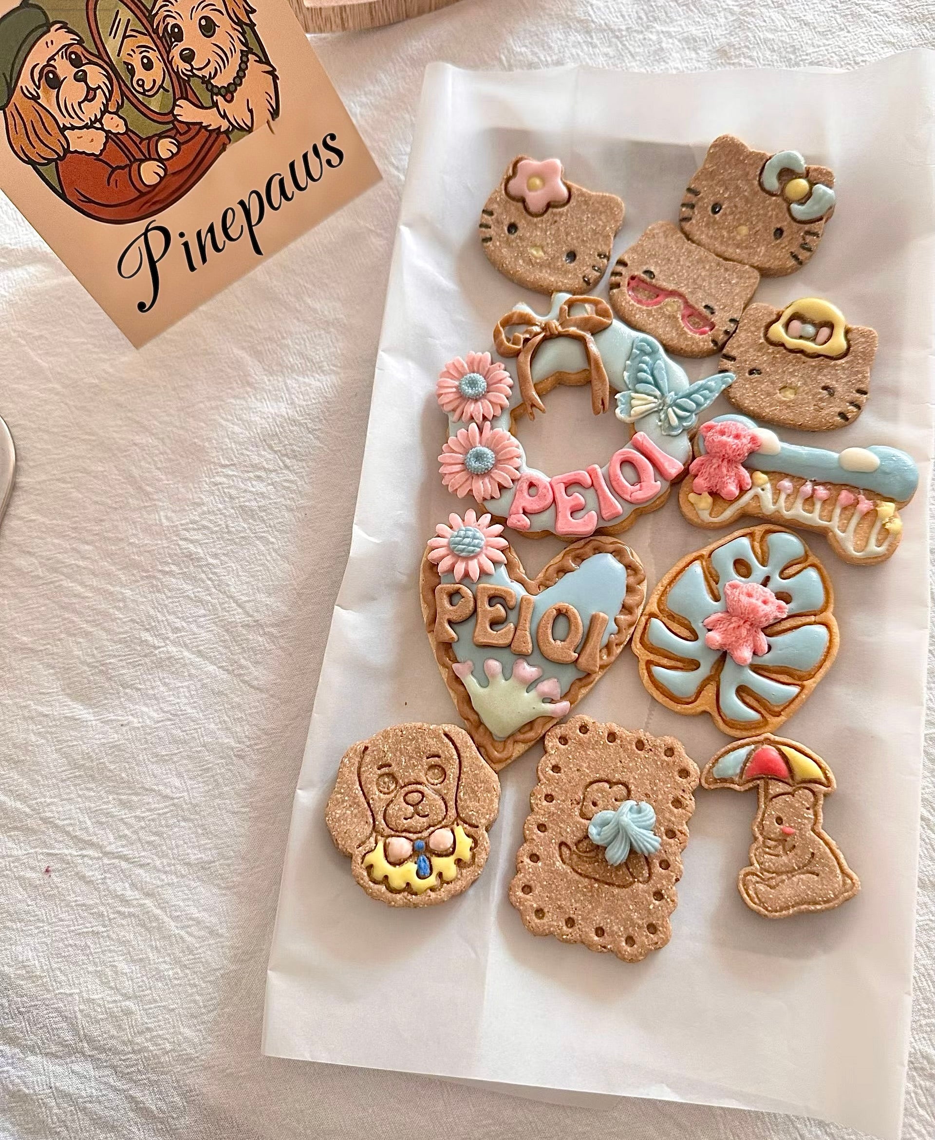Handmade Pet Topping Biscuits - Pink Blue 🐳🎀